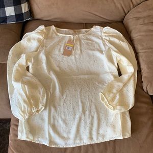 Hope & Harlow Blouse with silver & gold • Size Medium